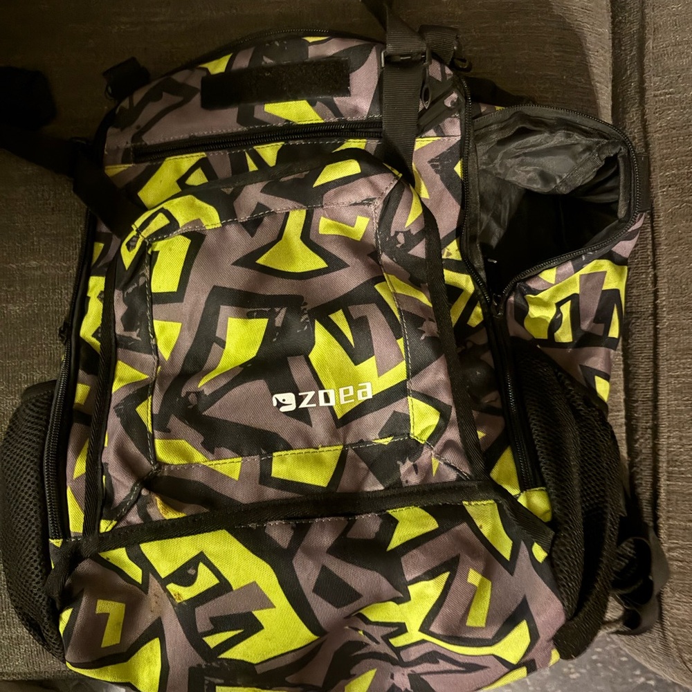 Graphic baseball Backpack - Black and Green